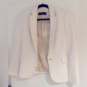 Zara white Waffle Blazer S